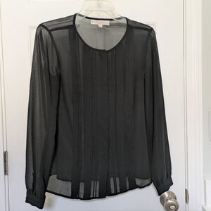 Loft black chiffon blouse